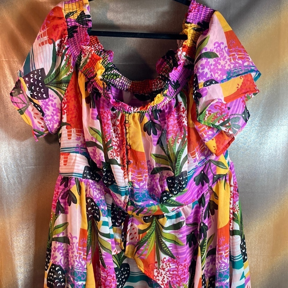 22/24 Ashley Stewart High low off the shoulder‎ top. NWT. T.